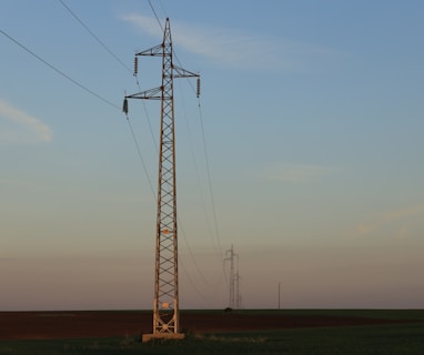 gray transmission tower