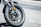fully inflated front wheel of motorcycle