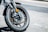 fully inflated front wheel of motorcycle