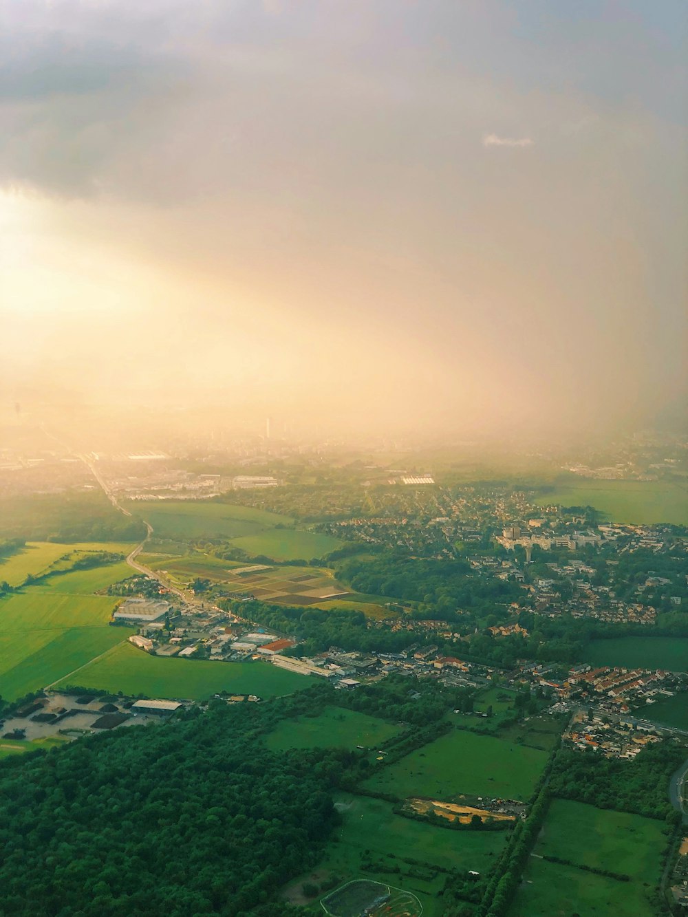 aerial photo of city skyline