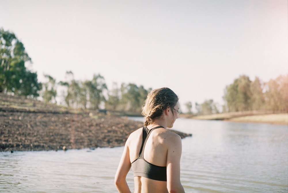 woman near ocean