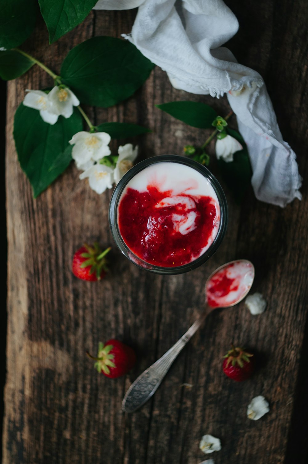 glass cup with spoon