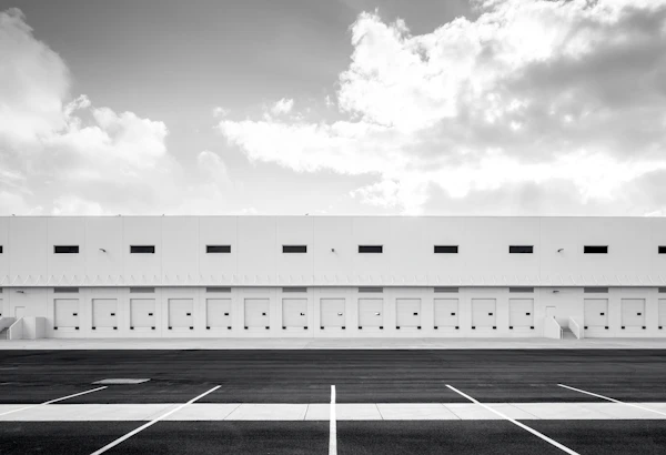 Modern warehouse building exterior