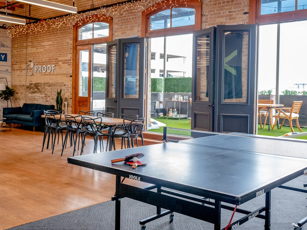 dining set near ping pong table