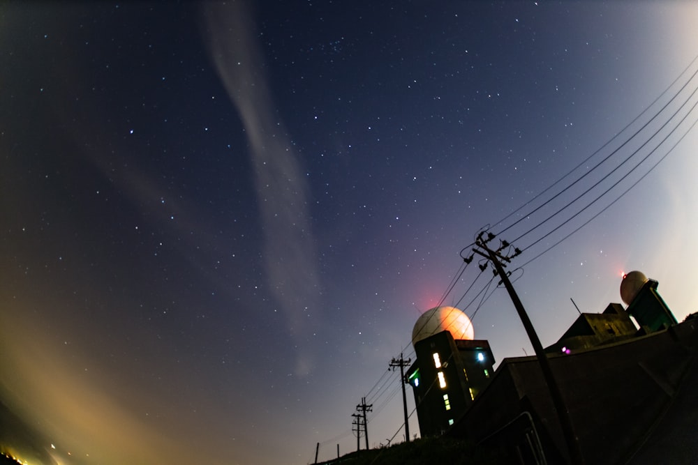 silhouette of building at night