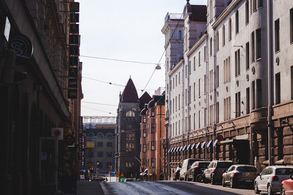 vehicles parked beside building