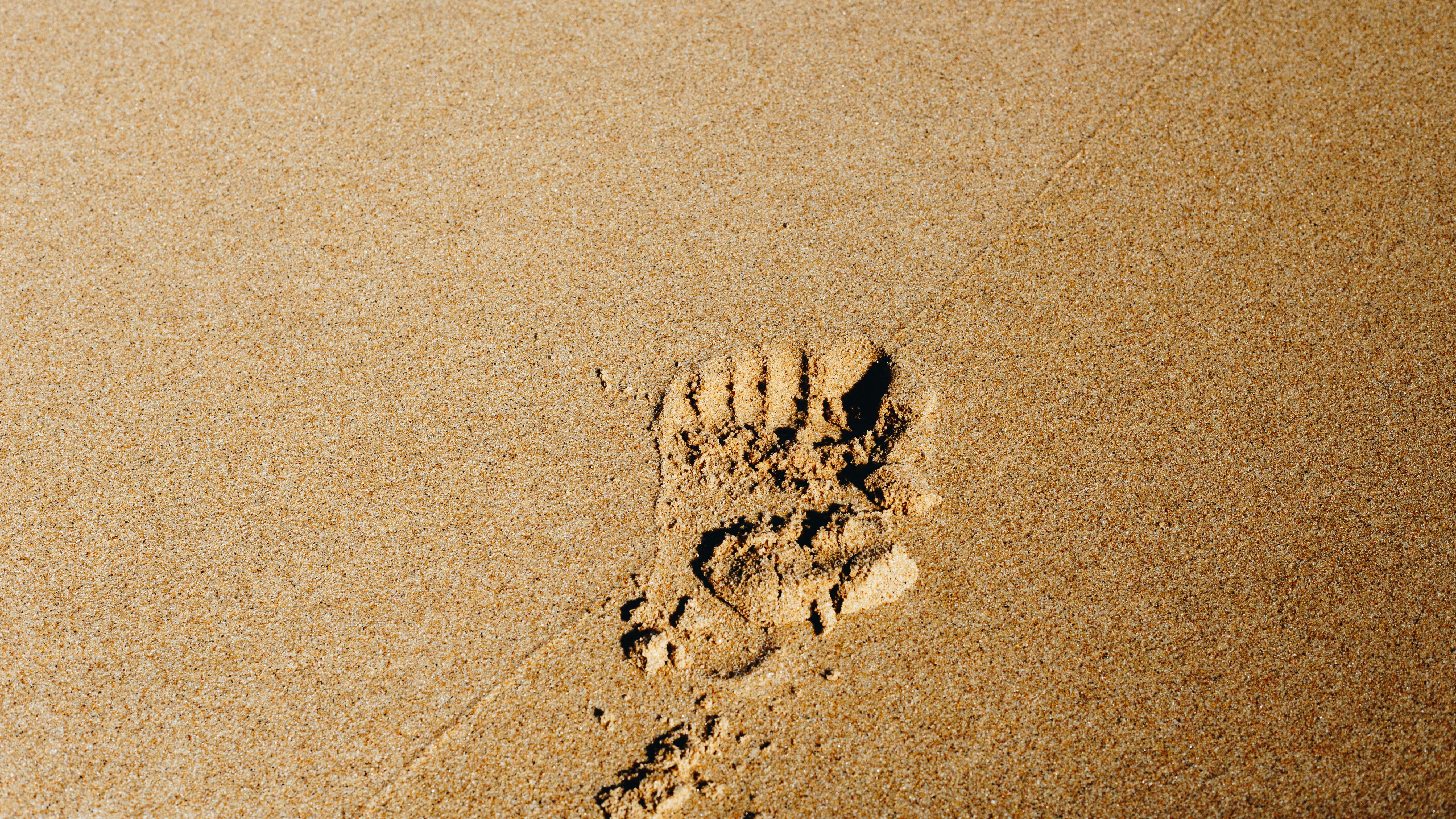 footprint on plain sand