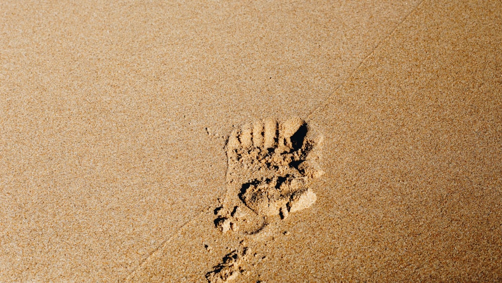 footprint on plain sand
