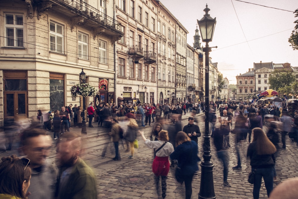 people on road near building during daytime