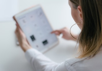 woman using tablet computer