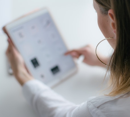 woman using tablet computer