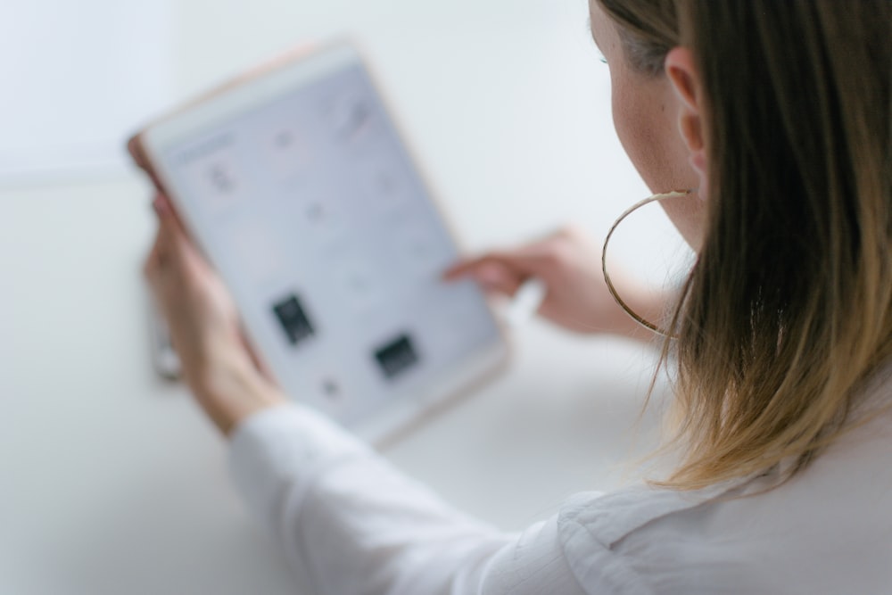 woman using tablet computer