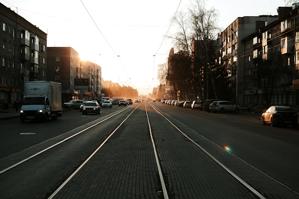 parked cars beside road