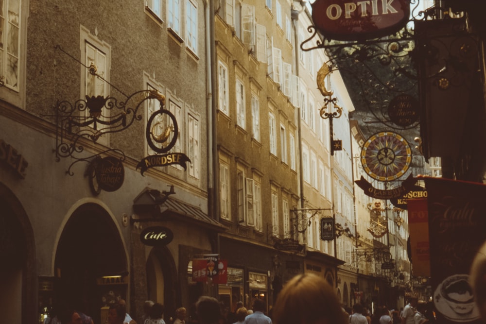 red and white Optik sign