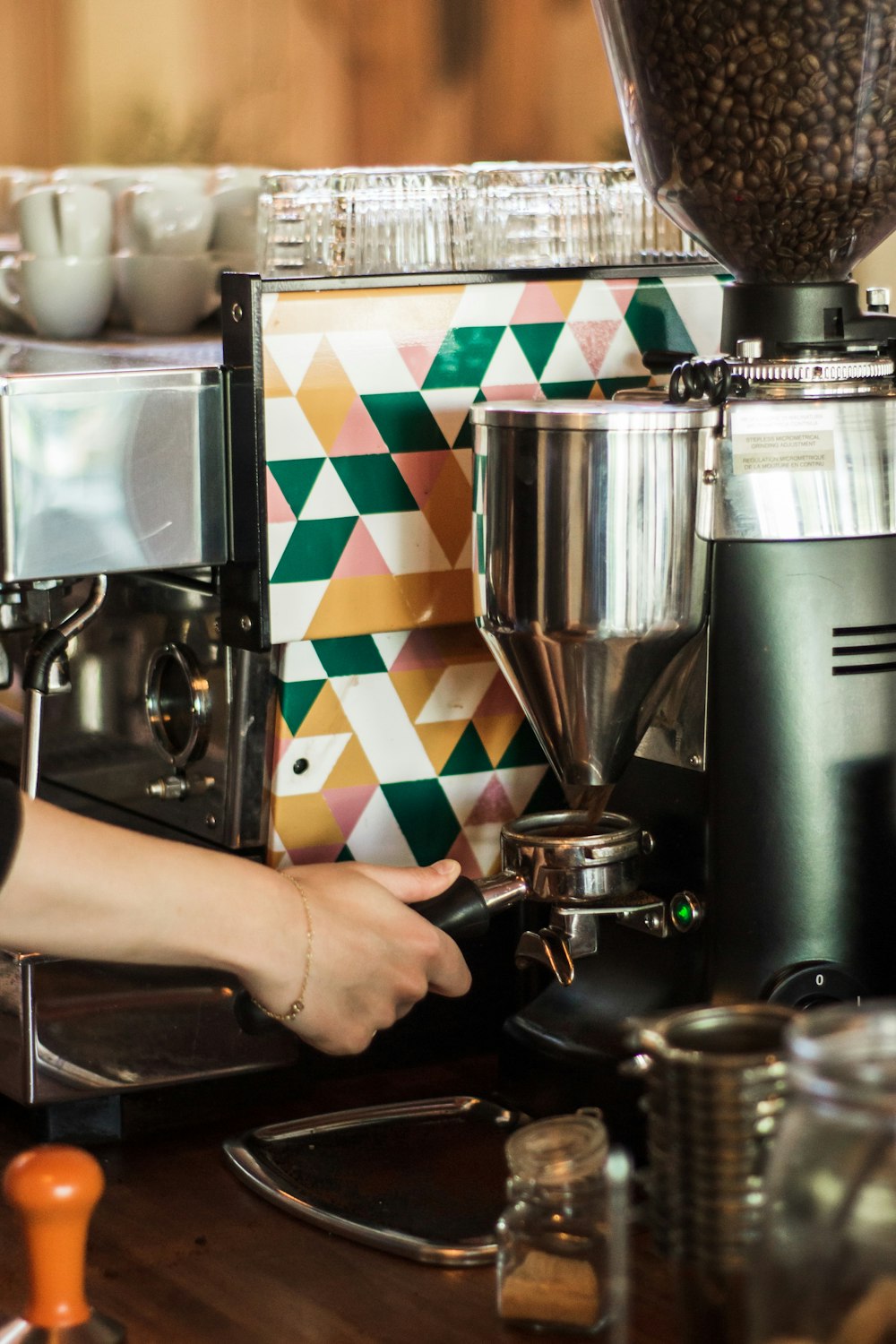 person preparing coffee