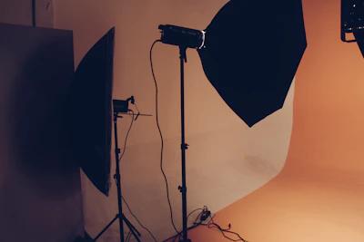 two black softboxes