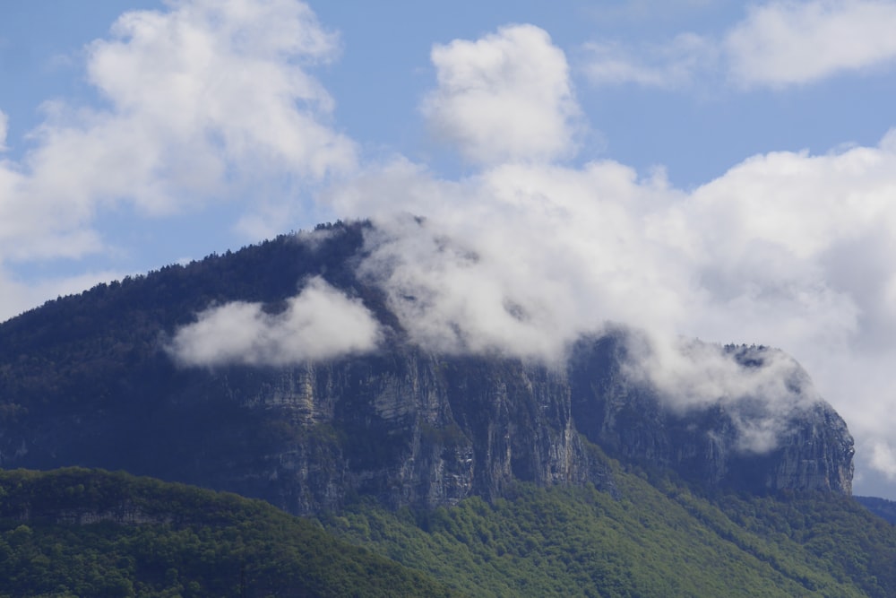 birds eye photography of mountain