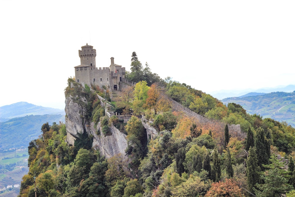 castle at top of mountain