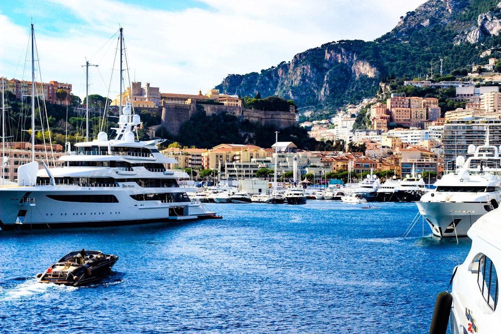 yachts and boats on body of water during day