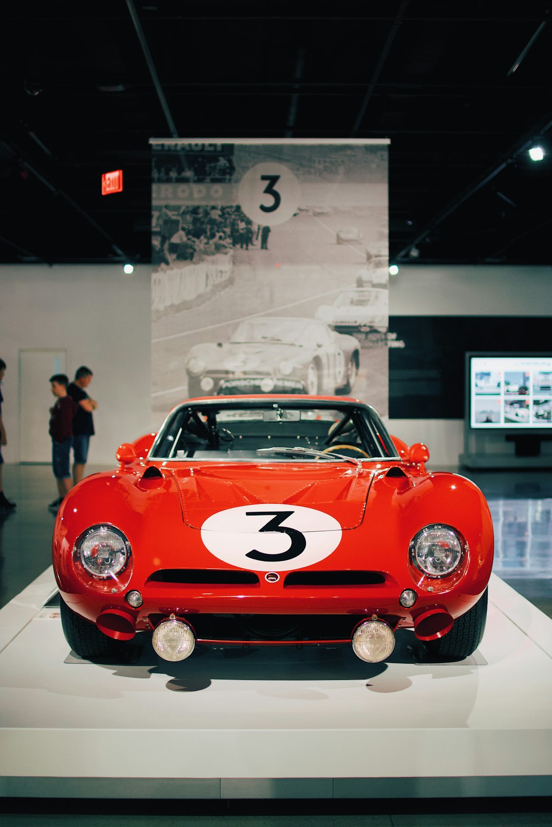 red sports car on display