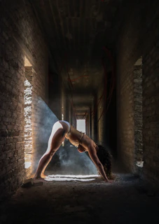 Vertical video thumbnail featuring a calm morning yoga session in soft natural light.