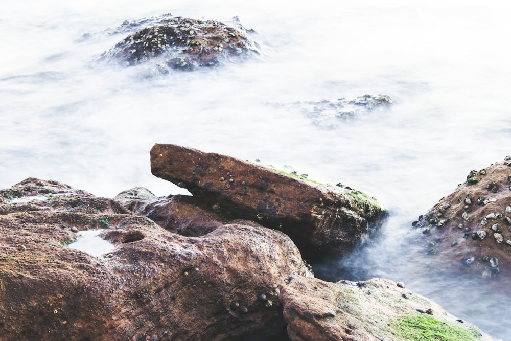 body of water and rocks