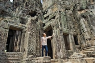 A solo traveler exploring ancient ruins.
