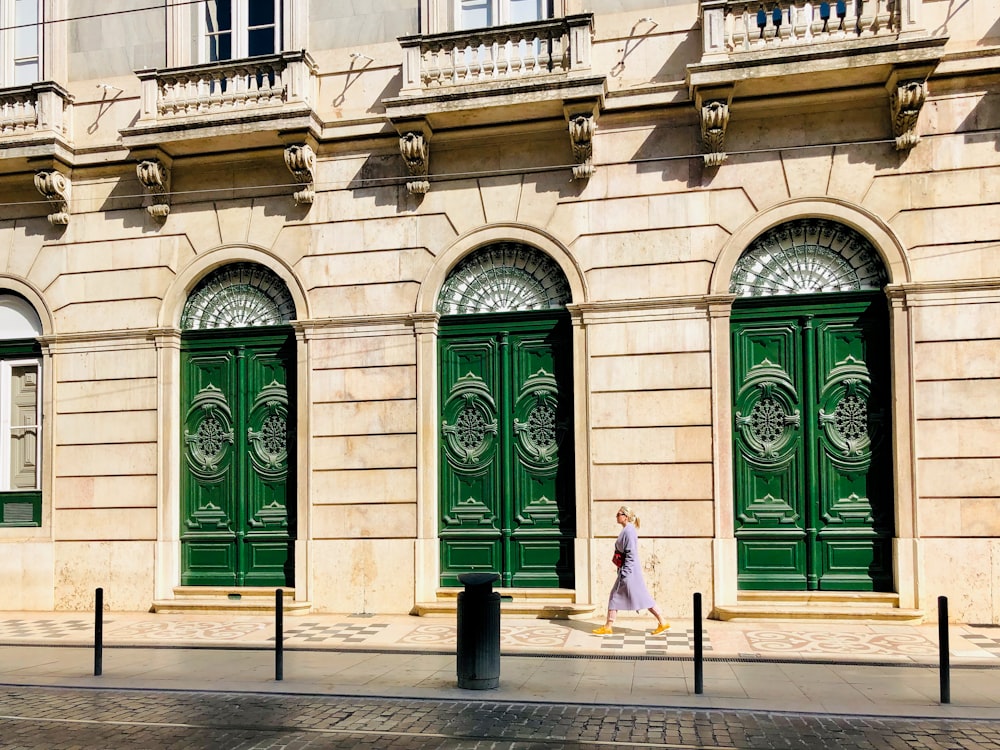 woman near building