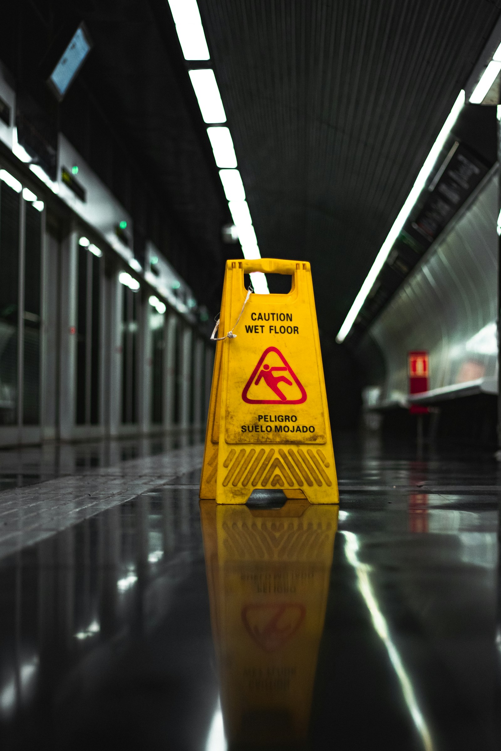 Canon EOS 80D + Canon EF 50mm F1.8 II sample photo. Wet floor signage on photography