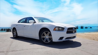 white Dodge sedan