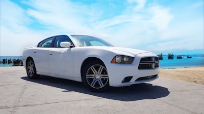 white Dodge sedan