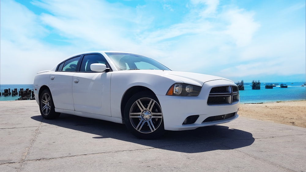 white Dodge sedan