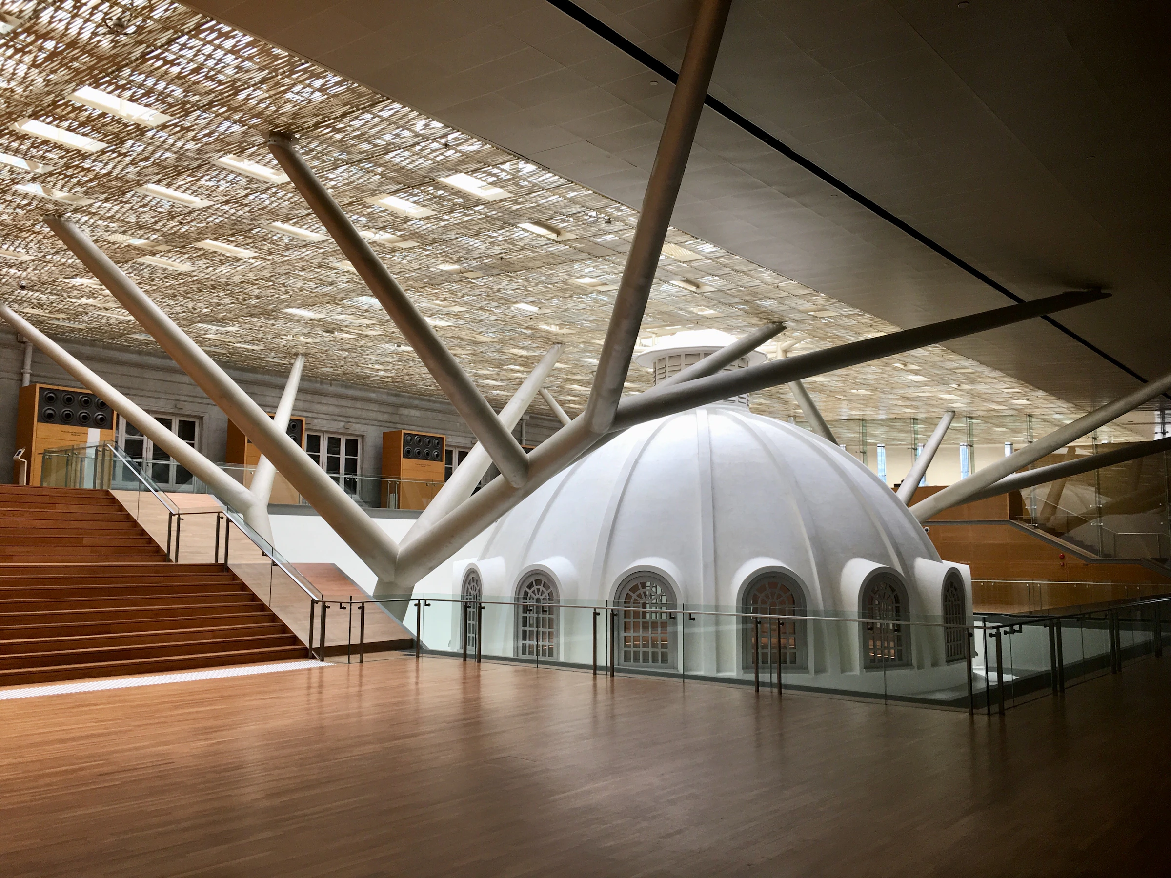 Architectural dome inside the National Gallery Singapore