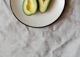 sliced avocado on plate