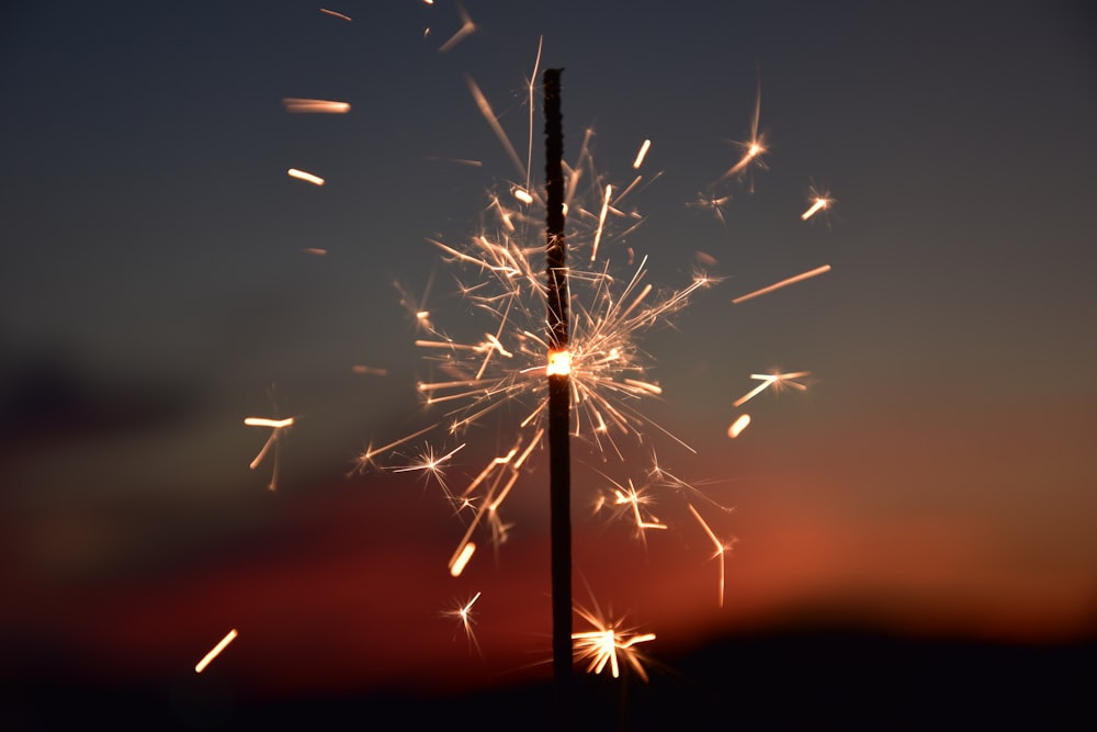 silhoutte view of sparkler