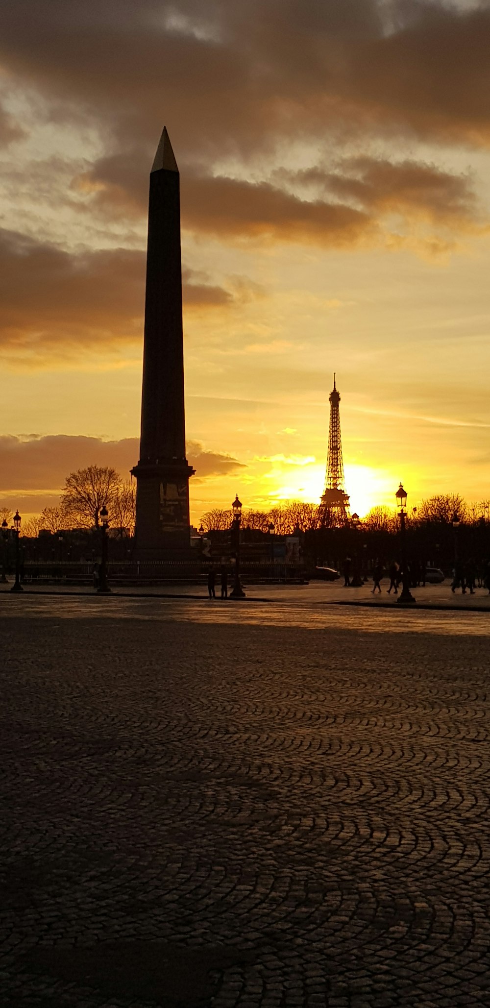 building at sunset