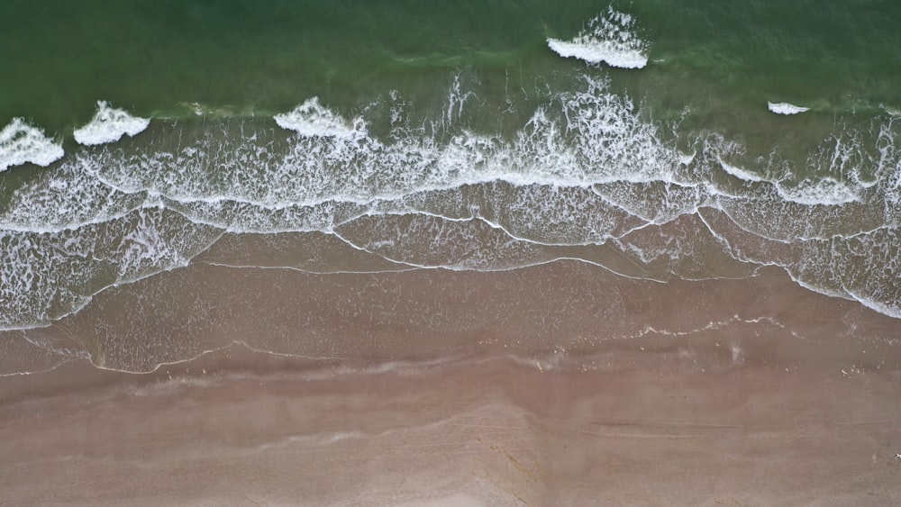 aerial view of sea waves