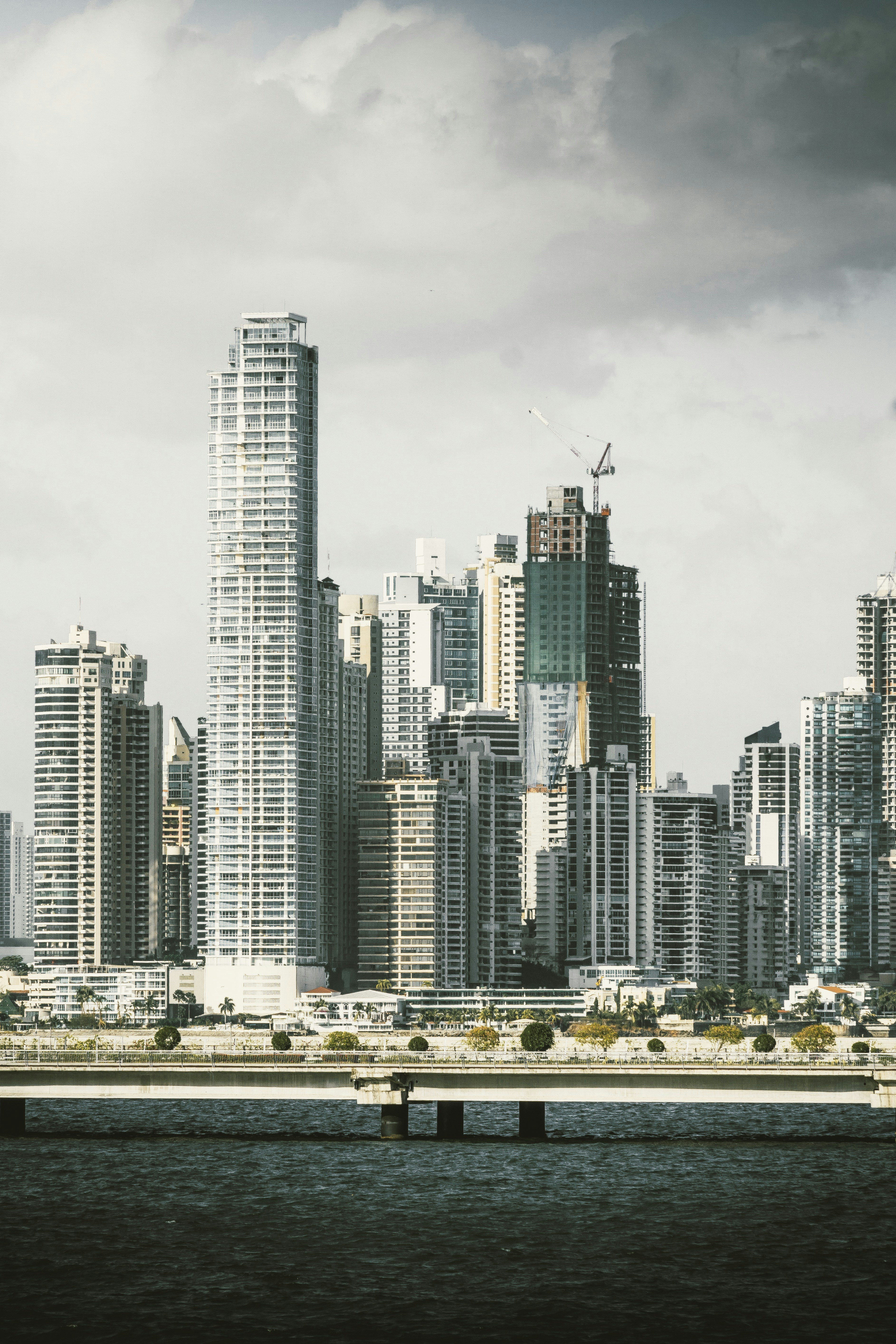 City skyline with real estate buildings