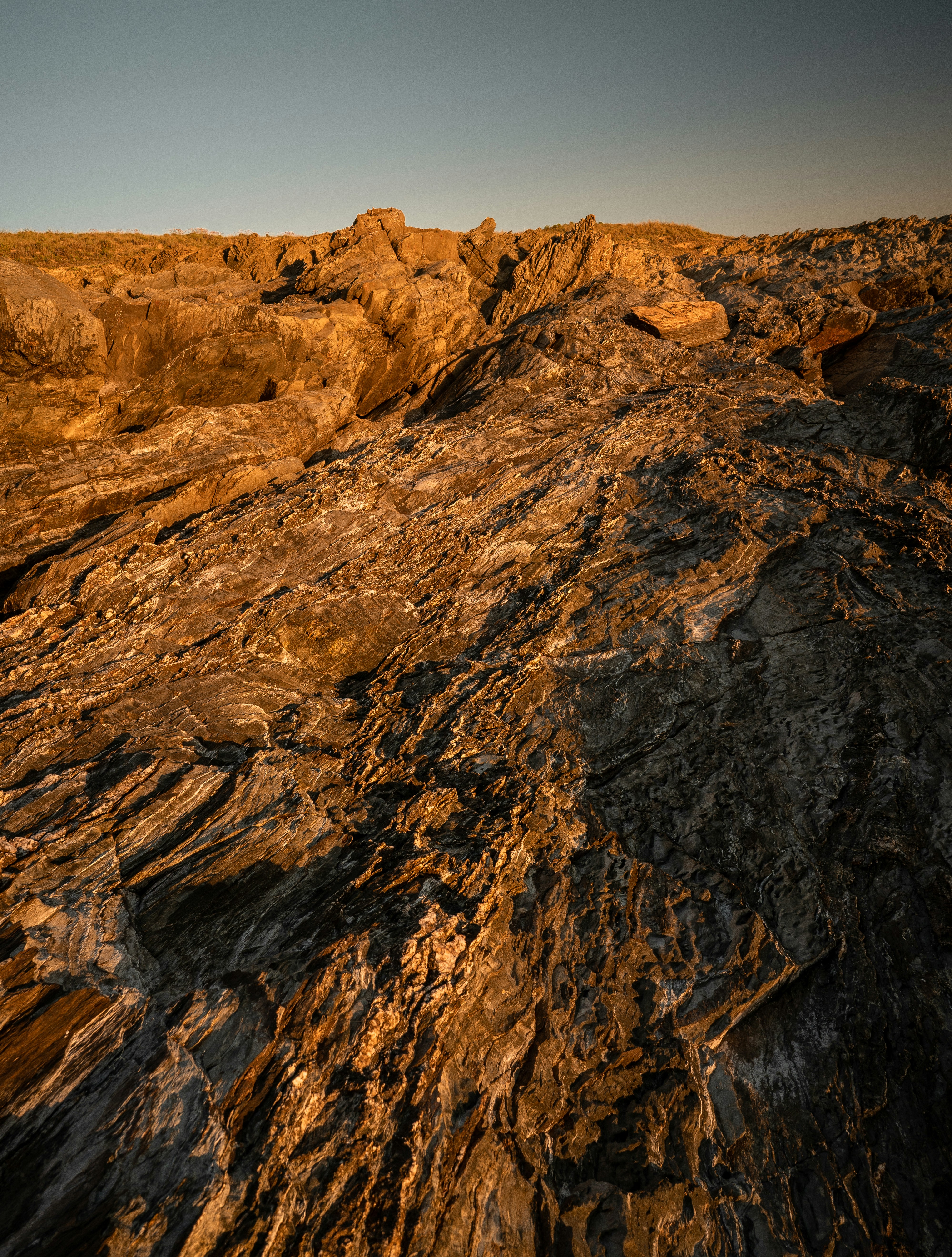 a rocky landscape with a few rocks on the ground
