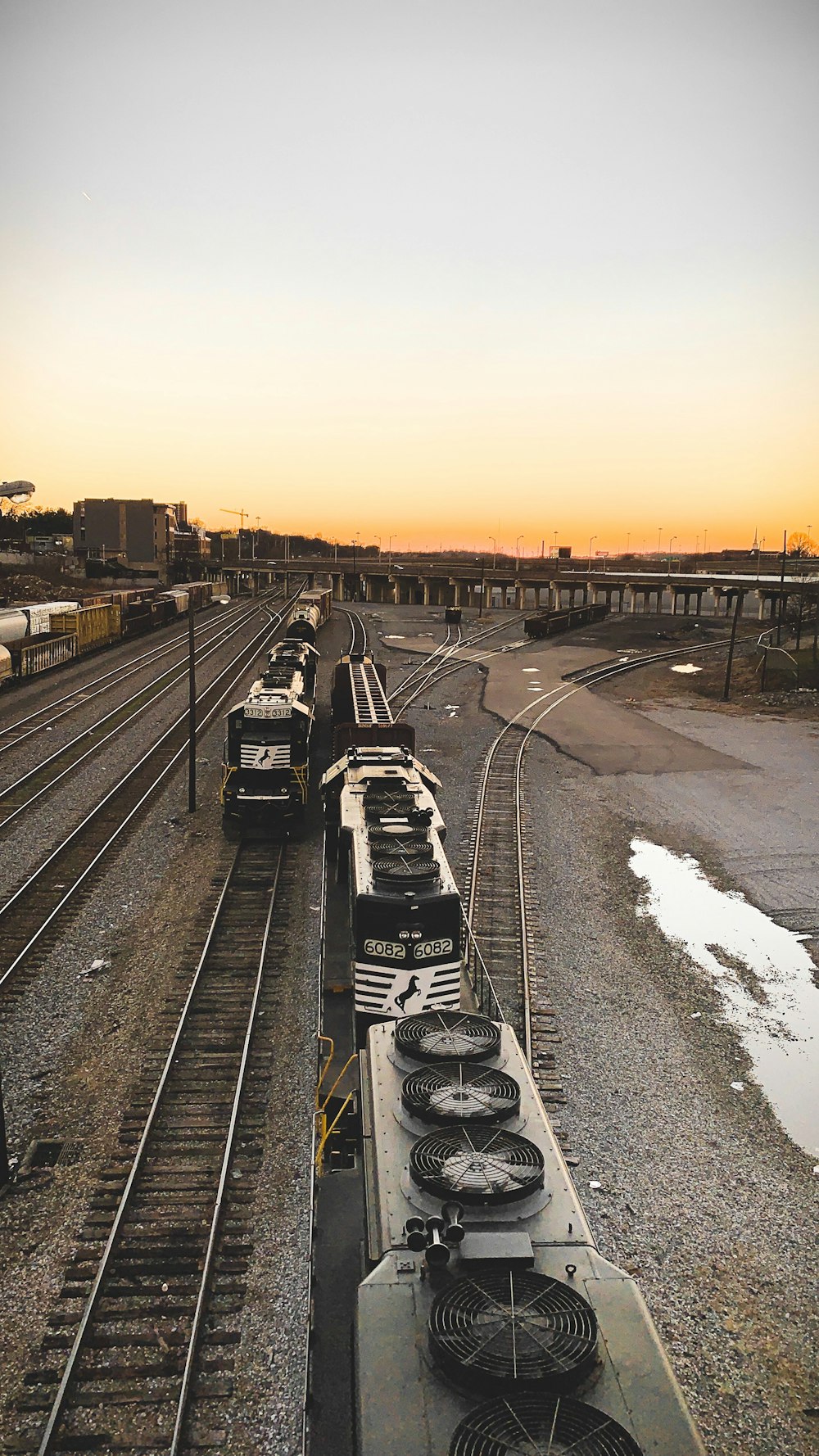 aerial photo of train