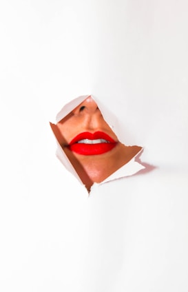 woman with red lips