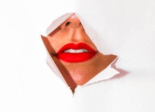 woman with red lips