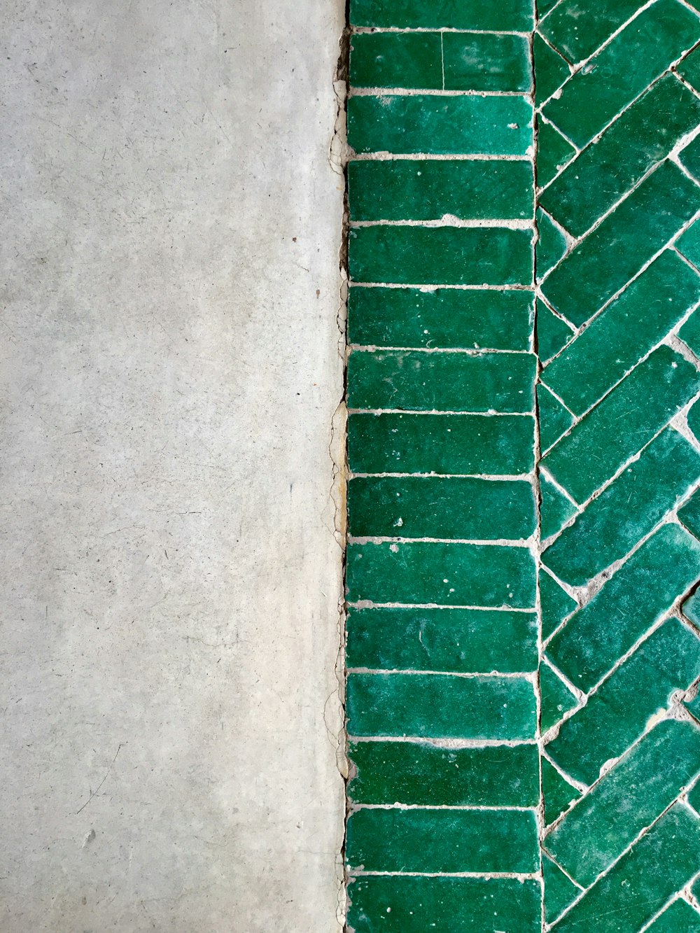 green tiled pavement