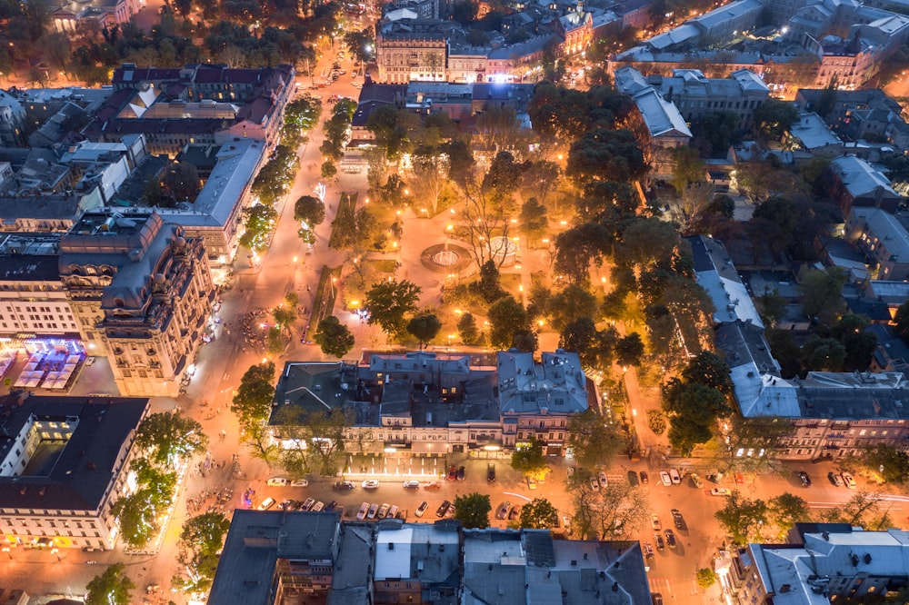 aerial photo of city