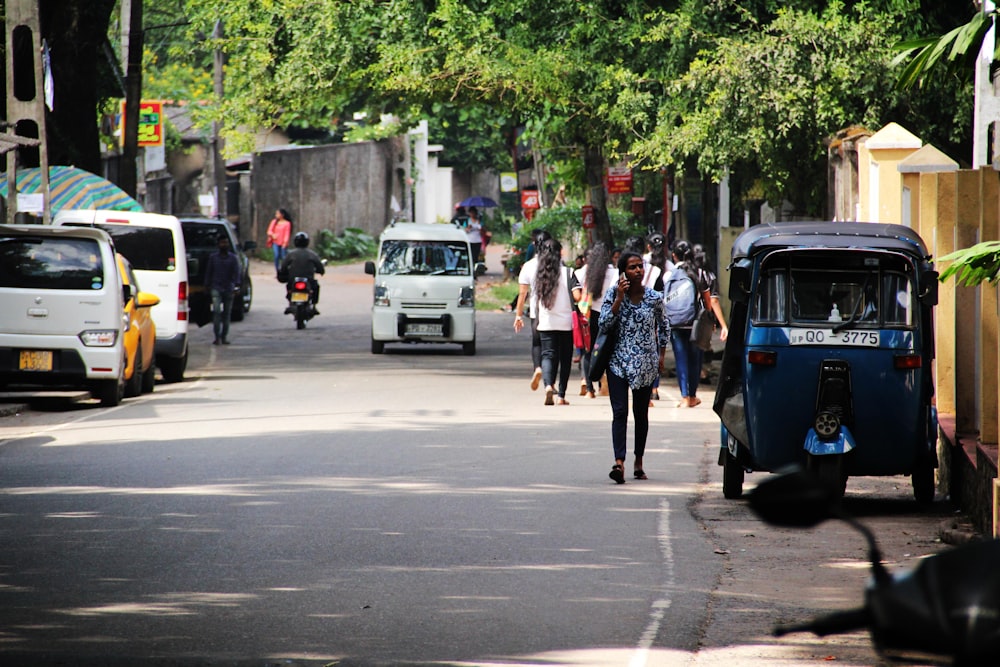 white van on a cement road