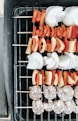skewered food on grill
