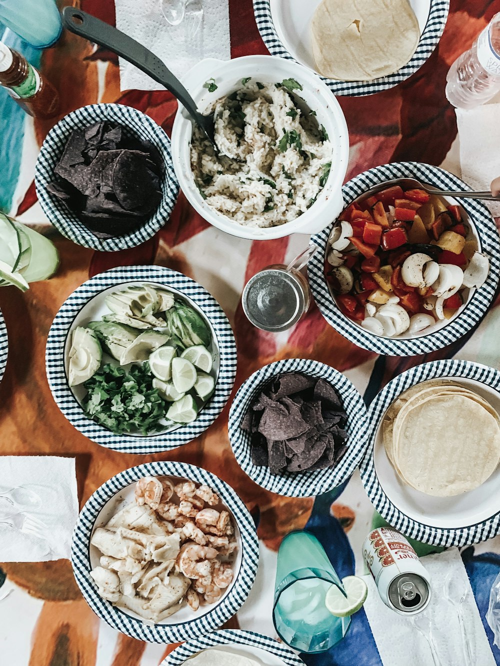 assorted cooked food on bowls