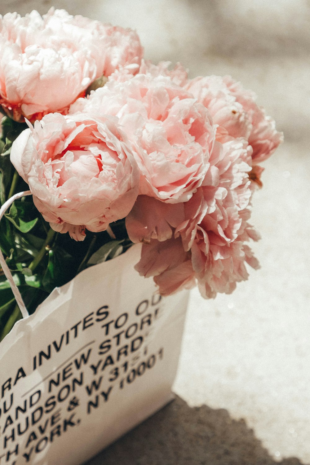 bouquet of pink peony flower
