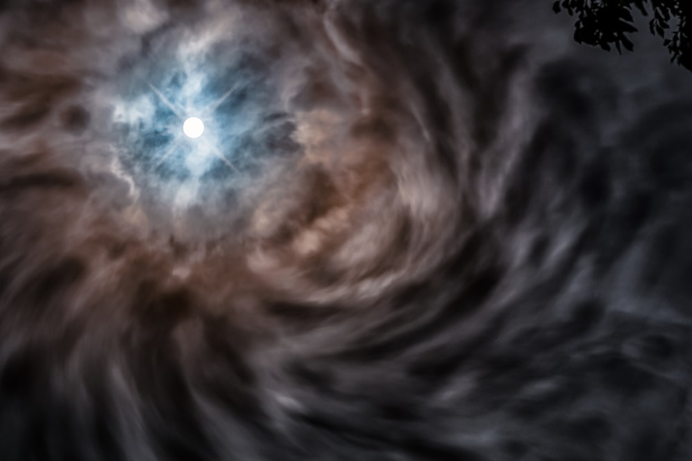 clouds and moon during night