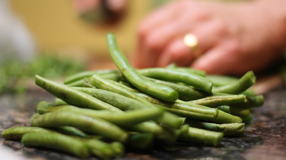 sliced green vegetables